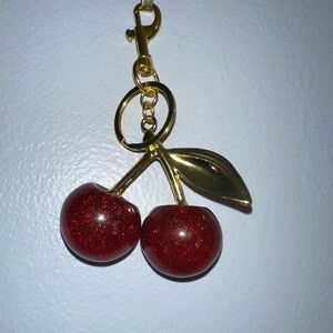 Cherry Keychain with Gold Accents (BAG NOT INCLUDED)